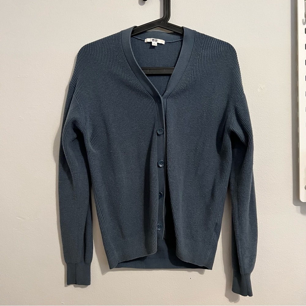 Uniqlo Blue Button Cardigan Small